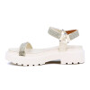 Sandalia Casual Mujer Vizzano Pulsera Con Velcro Y Brillo Blanco
