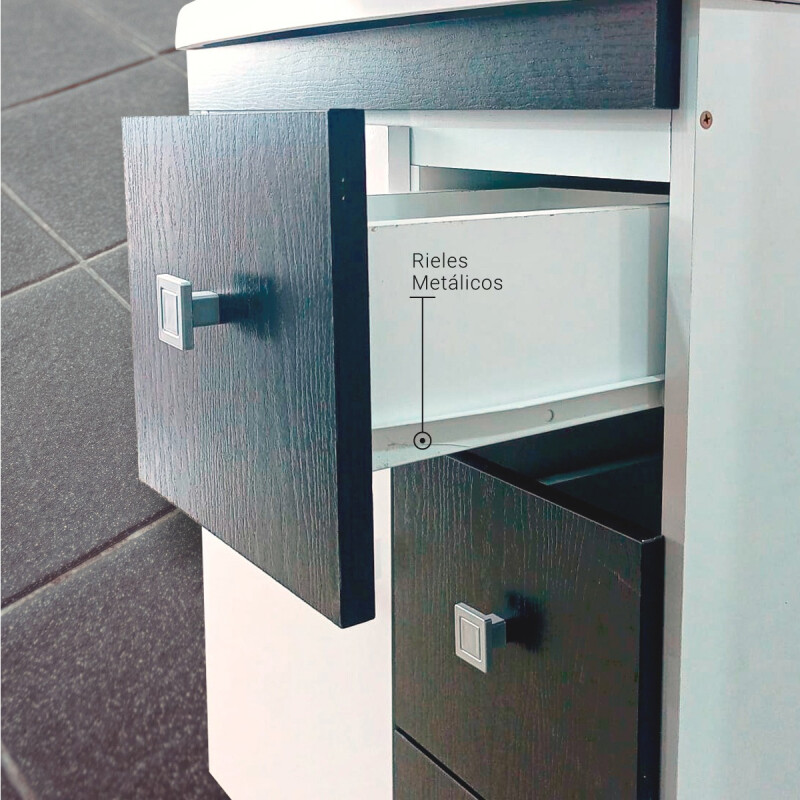 Mueble Baño De 60cm Ancho+bacha+botiquín+espejo Blanco/gris Mueble Baño De 60cm Ancho+bacha+botiquín+espejo Blanco/gris