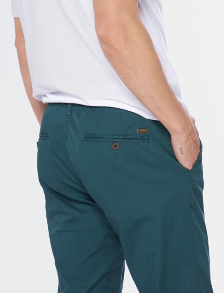 PANTALÓN CON MEDIA CINTURA ELASTIZADA Verde