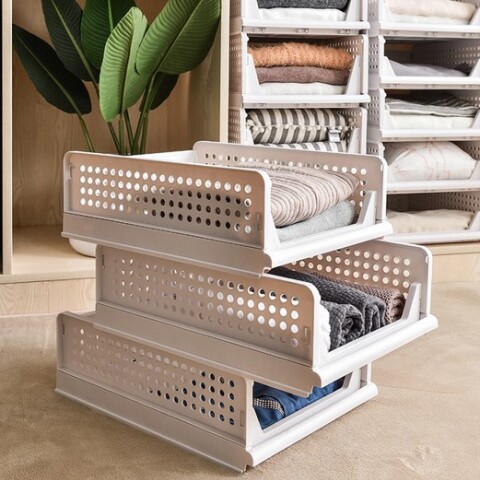 A912316 Estante Cajonera Plegable Y Apilable De Plástico Cocina Baño L
