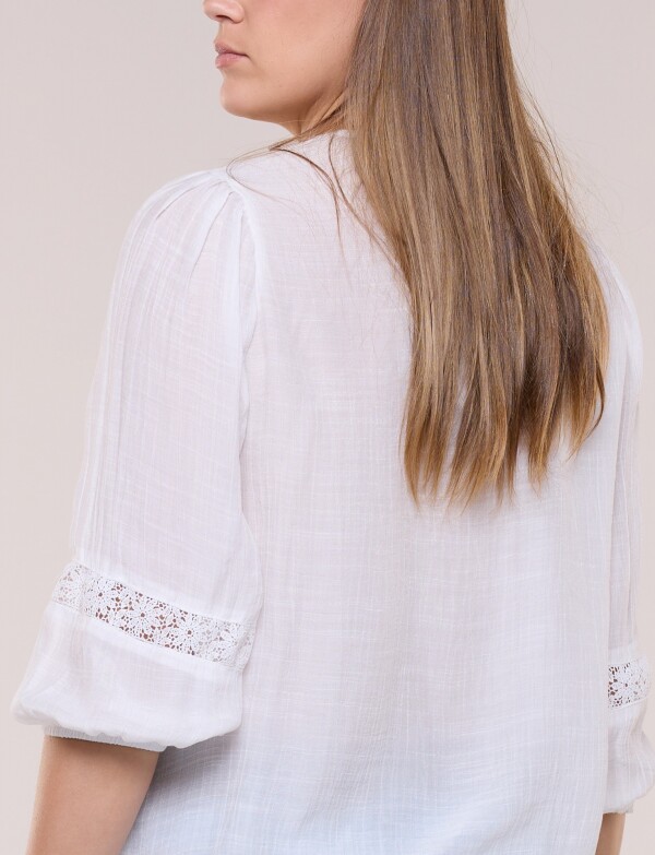 Blusa Botones Det Pu BLANCO