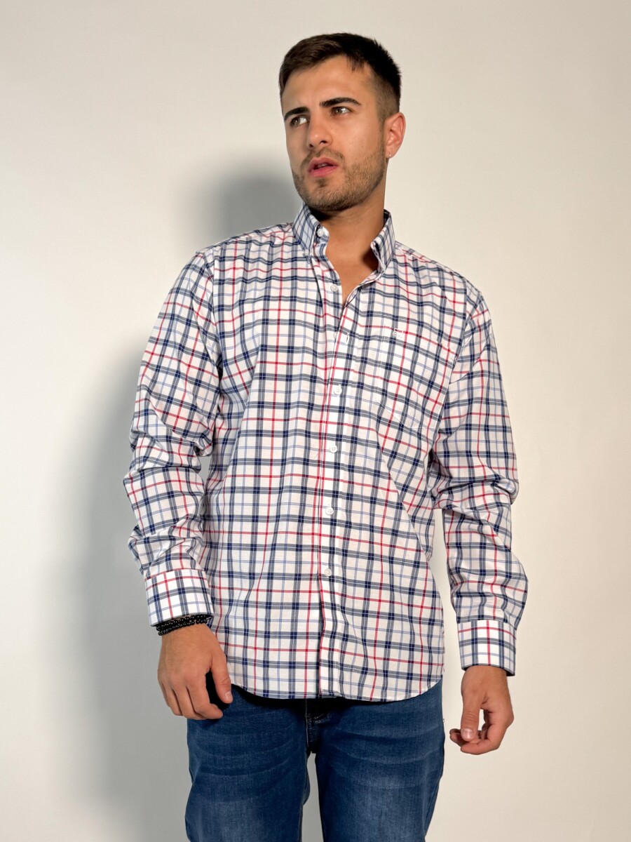 Camisa a cuadros Yano - Blanco 