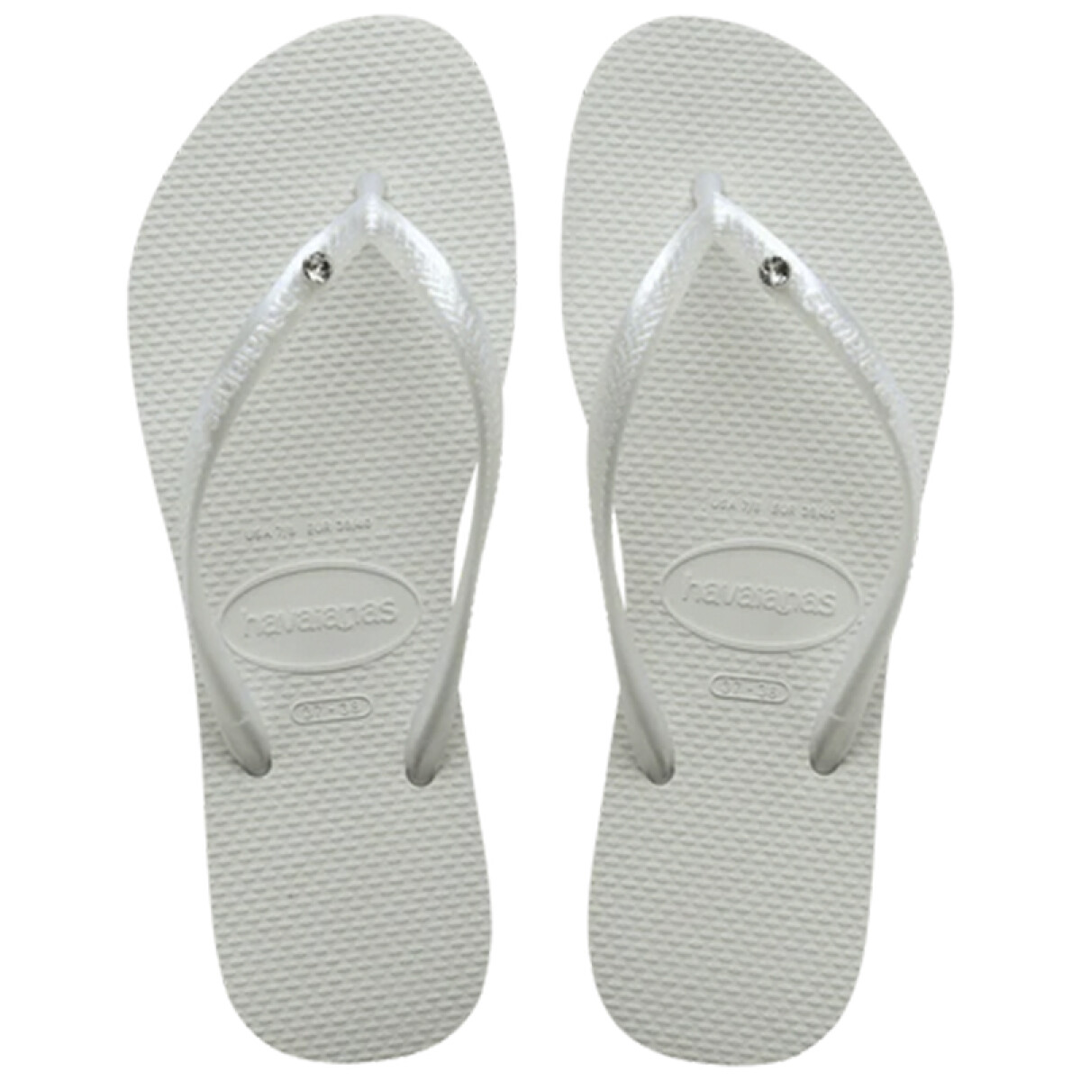 Ojotas Havaianas Slim Crystal Swarovski II - Blanco 