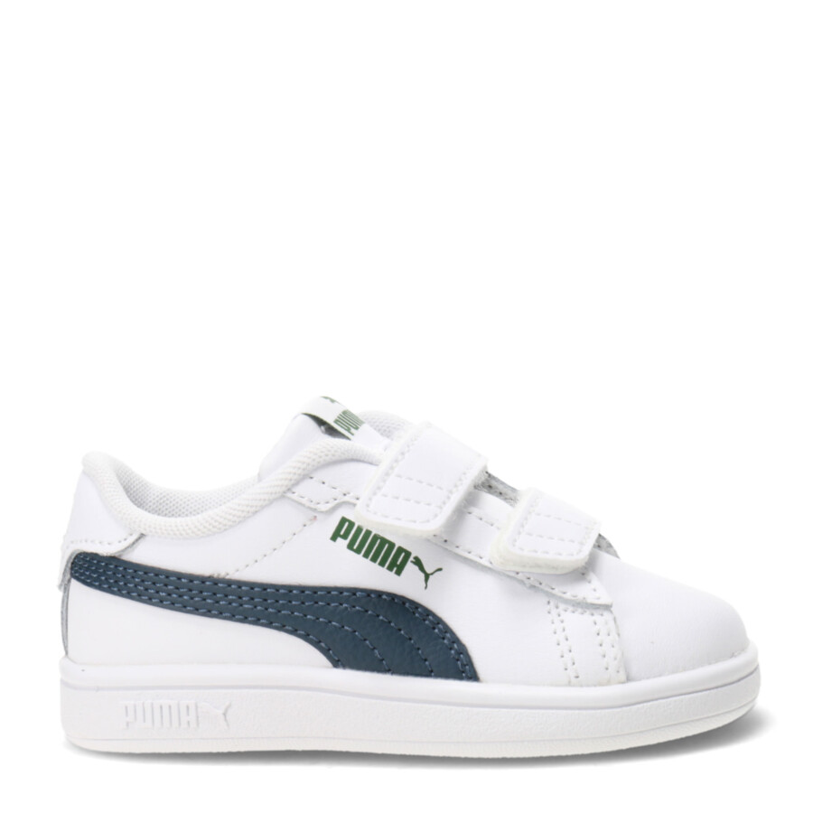 Championes de Niños Puma Smash 3.0 Leather V Blanco - Azul Marino - Verde