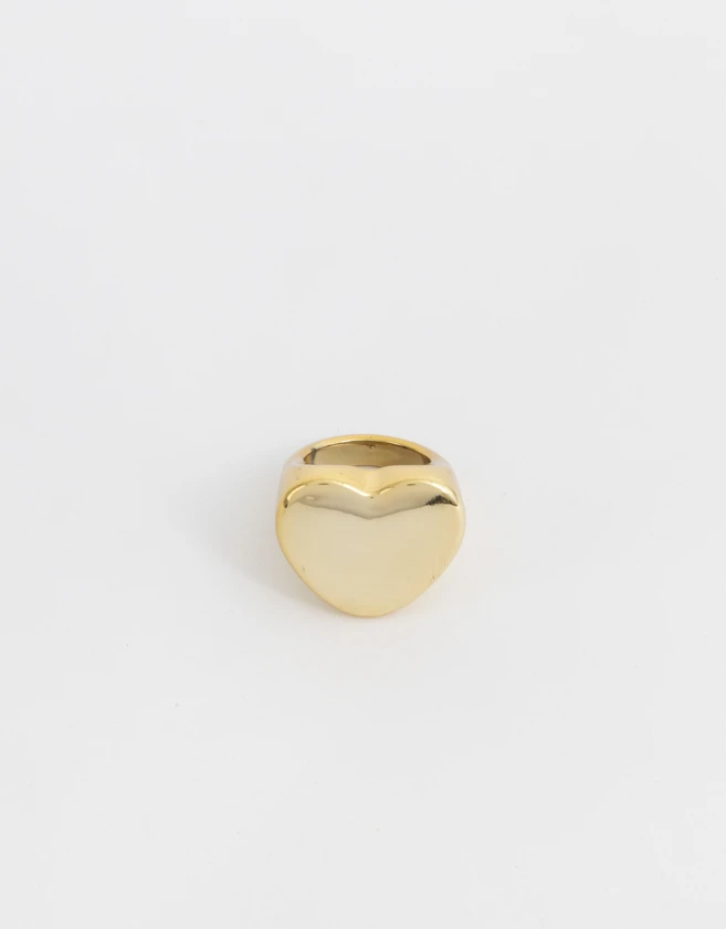 Anillos Medianos y Grandes Con corazón Anillo Bold Corazón - Dorado