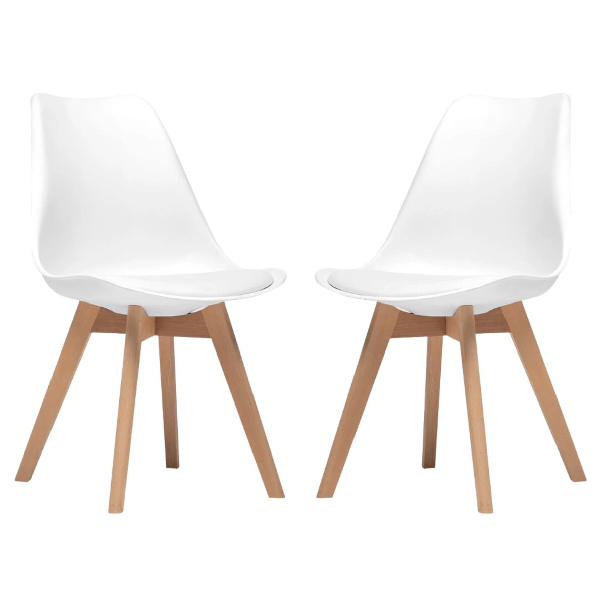 Pack 2 Sillas Eames Lumax Acolchonadas Con Patas De Madera Para Comedor 