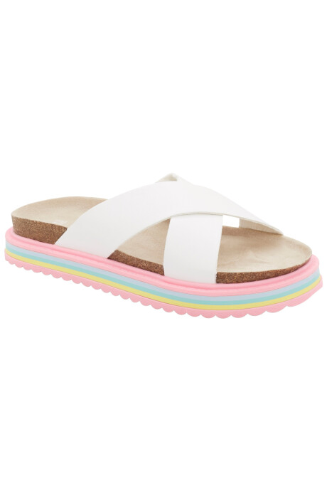 Sandalias sin talón, diseño con suela arcoíris Sandalias sin talón, diseño con suela arcoíris