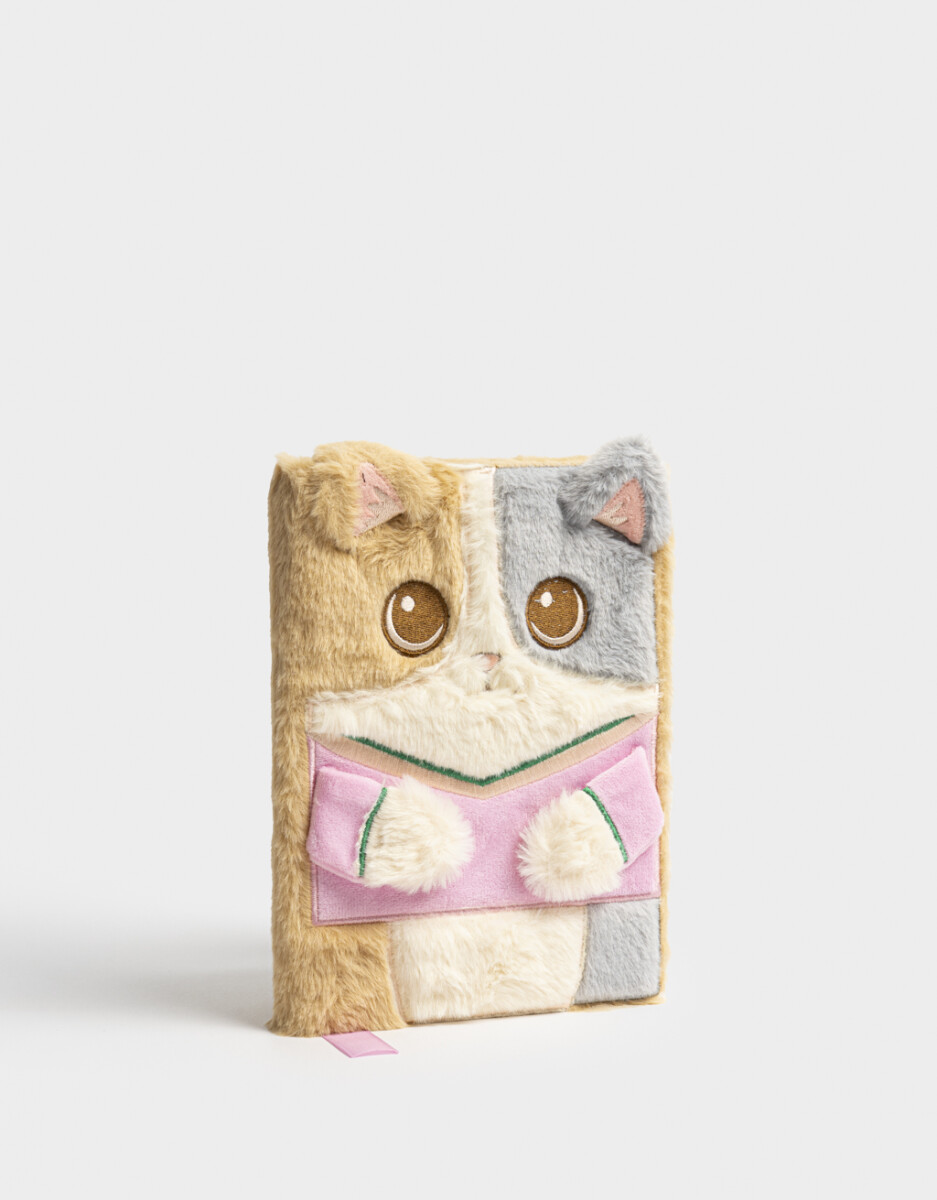 Cuaderno A5 Peludo Con Forma De Gatito 
