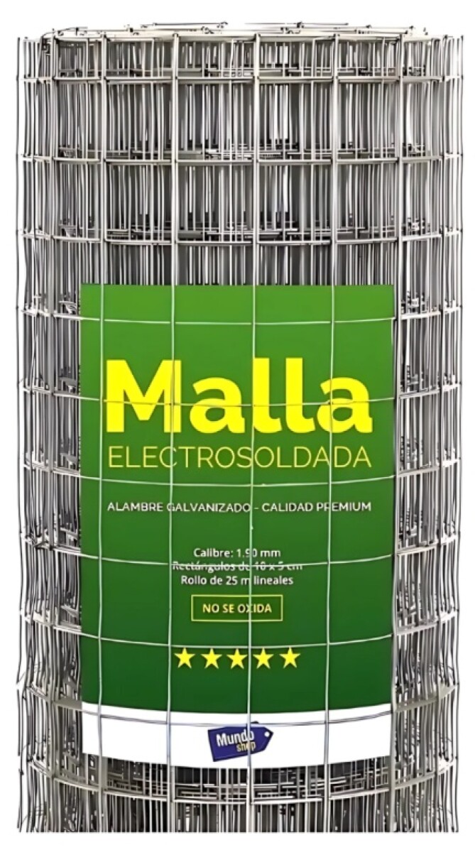 Tejido Malla Electrosoldada Galvanizada Rollo 1.20 X 25 Mts - Gris 