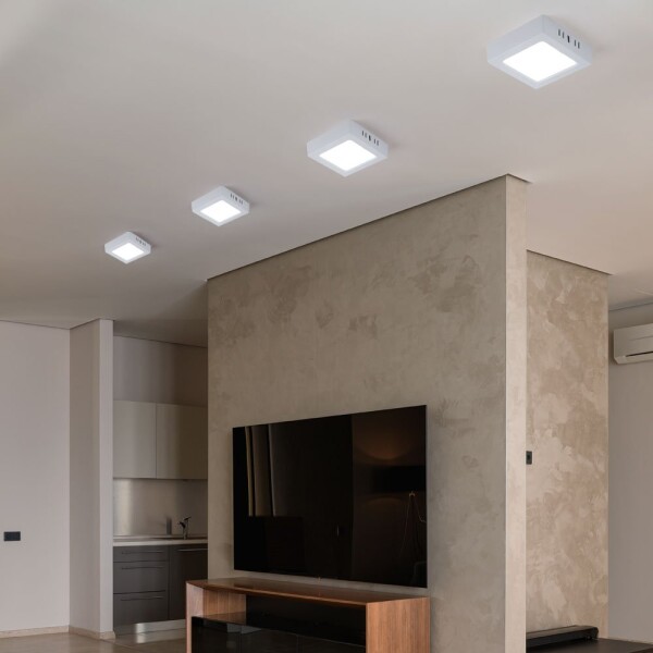 Panel Led 16x16 12W Plafon Cuadrado Techo Spot Luz Calida Variante Color Blanco