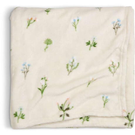 Manta throw ENGSOLEI 130x170 fleece blanco/verde peso: 0.675