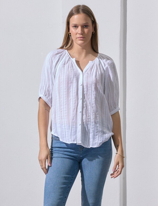 Blusa Detalle Calado BLANCO