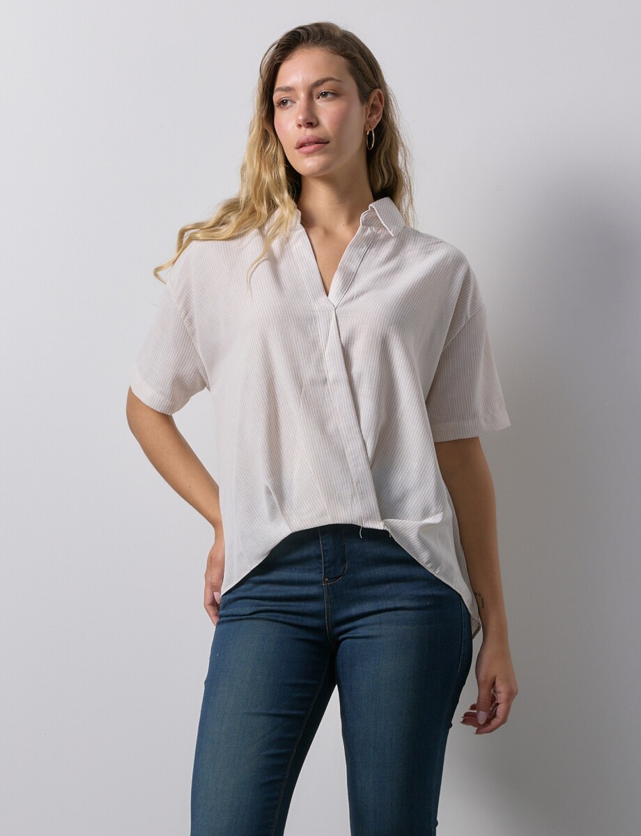 Blusa Cruzada - Beige/multi 