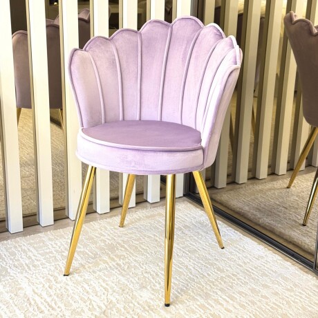 Silla Terciopelo Lilas Base Dorada VELVET Silla Terciopelo Lilas Base Dorada VELVET