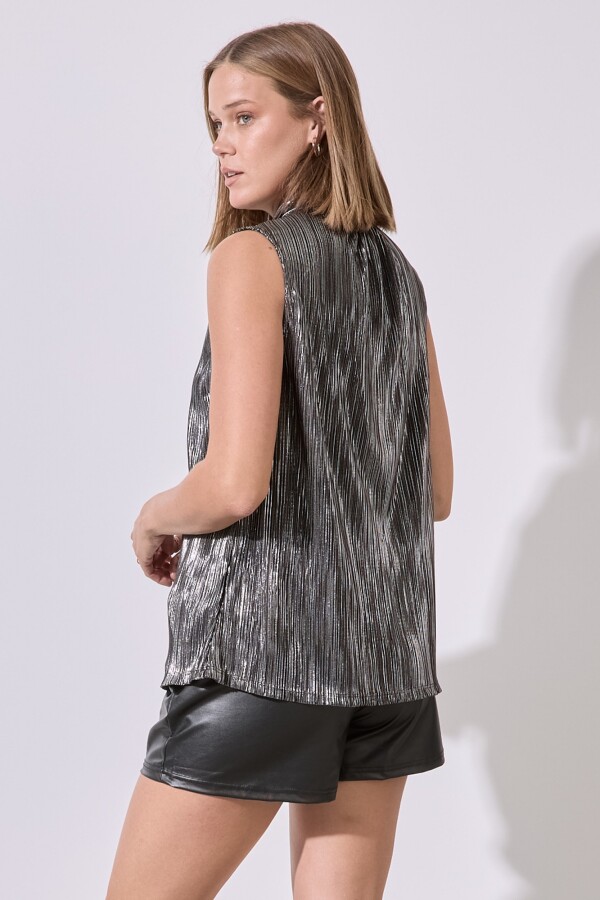 Blusa Silver Shine NEGRO/PLATEADO