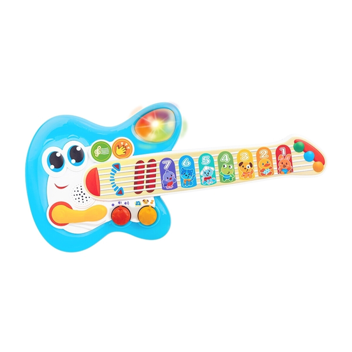 Guitarra Electrónica Táctil Bebé c/Notas Sonido Luz Winfun - Celeste 