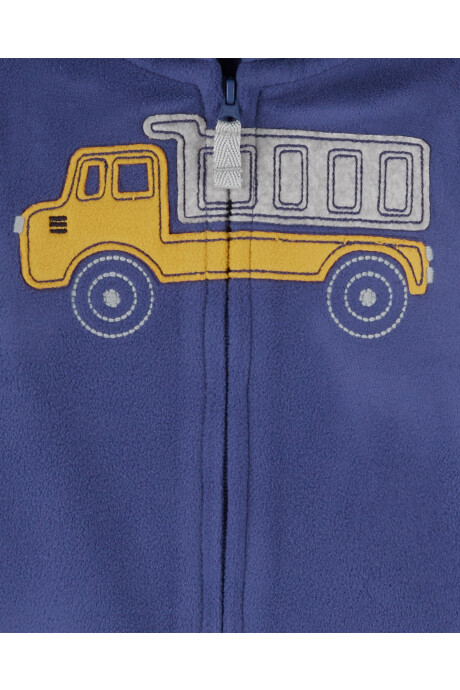 Set tres piezas, campera y pantalón de micropolar, más body de algodón, estampa camión Set tres piezas, campera y pantalón de micropolar, más body de algodón, estampa camión