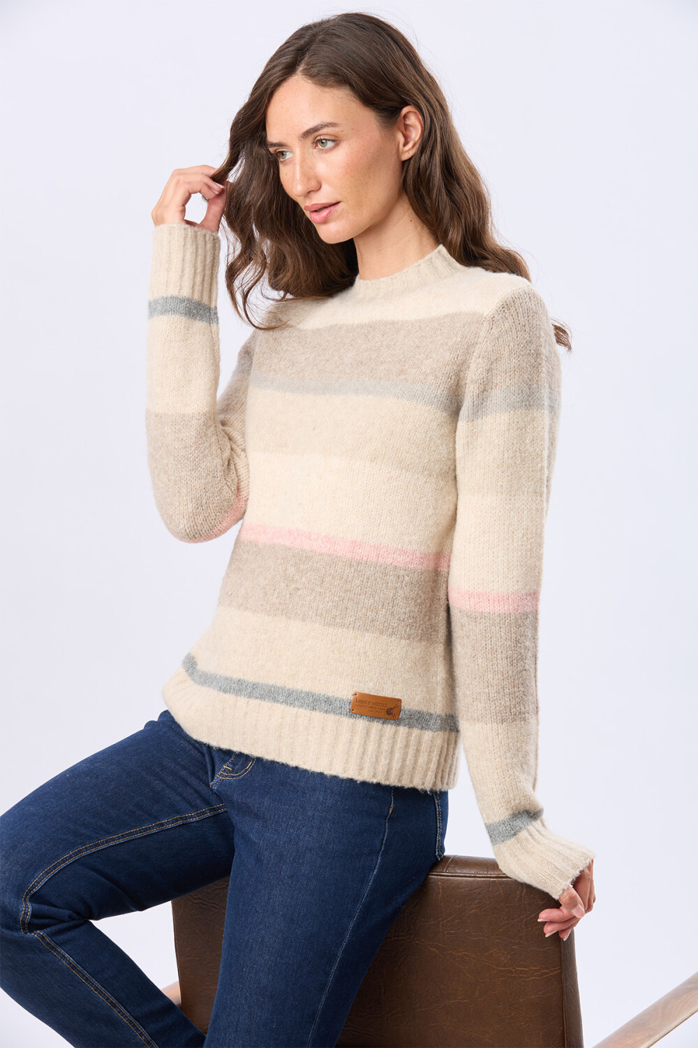 BUZO TEJIDO RAYADO Beige