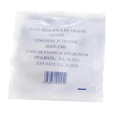 Pack X20 Unidades Gasas Estériles en Trozos 20X20CM 001