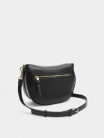Bolso Bandolera Ovalado Con Solapa negro