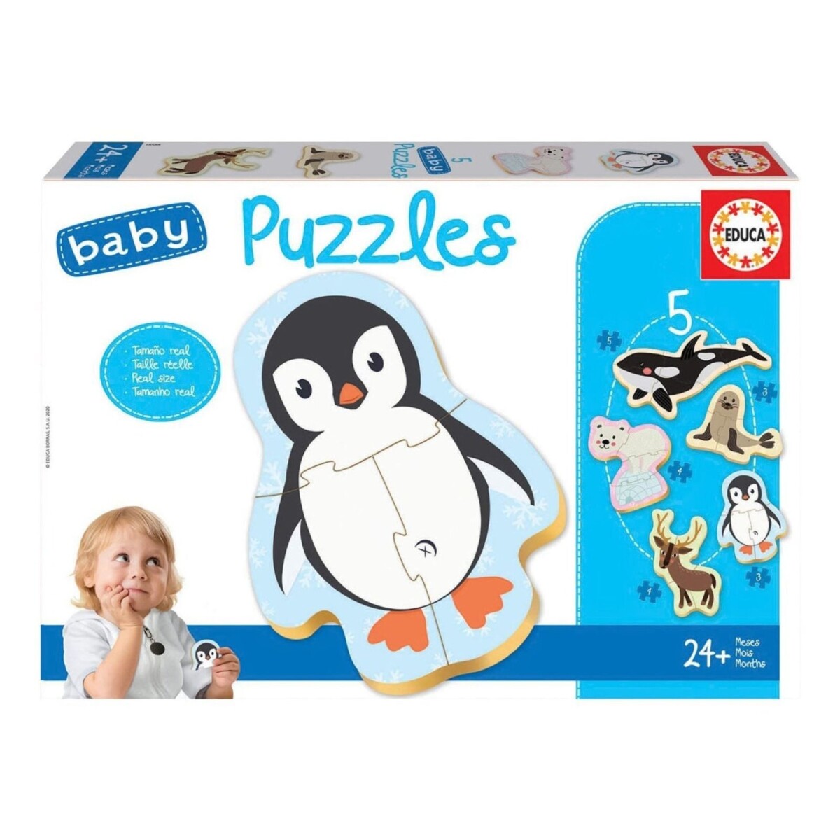 Set Puzzle Pinguino Oso Ciervo Bebes Educa Rompecabezas 