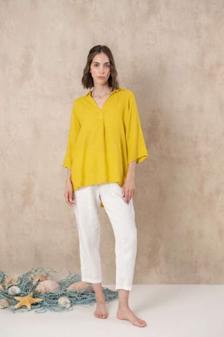 Blusa de lino Amarillo