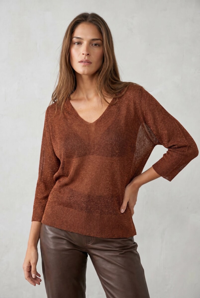 Sweater Lurex - Marrón 