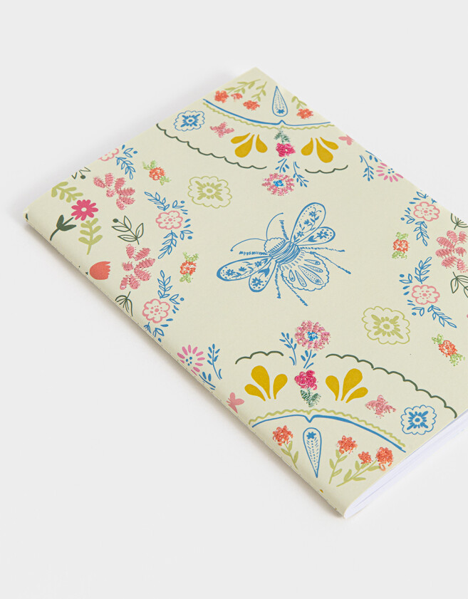 Anotadores Cuadernos y Memos Cuaderno A5 Tapa Blanda Encuadernado Con Bordados - Azul Celeste