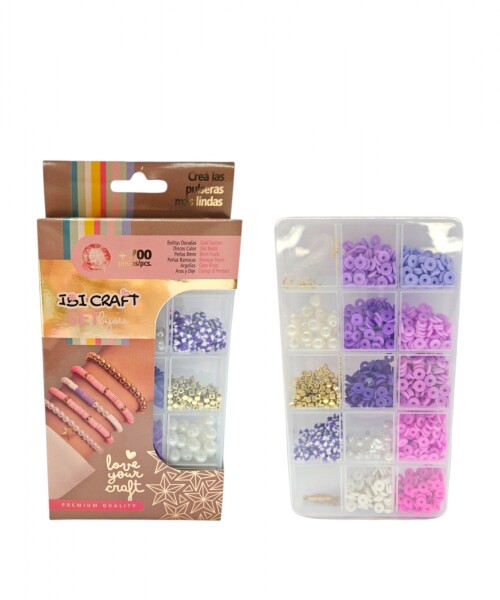 Set p/confección de bijouterie ibi craft - 700 piezas - tonos violeta Set p/confección de bijouterie ibi craft - 700 piezas - tonos violeta