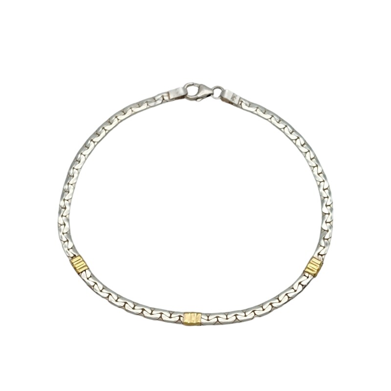 Pulsera Cinta Enlazada-Plata y Oro-Sin piedra-PU5066 sinpiedra