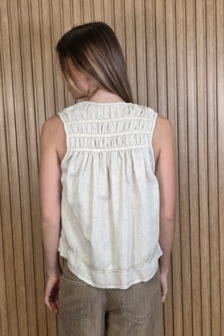 Musculosa Maui Lino Beige Melange