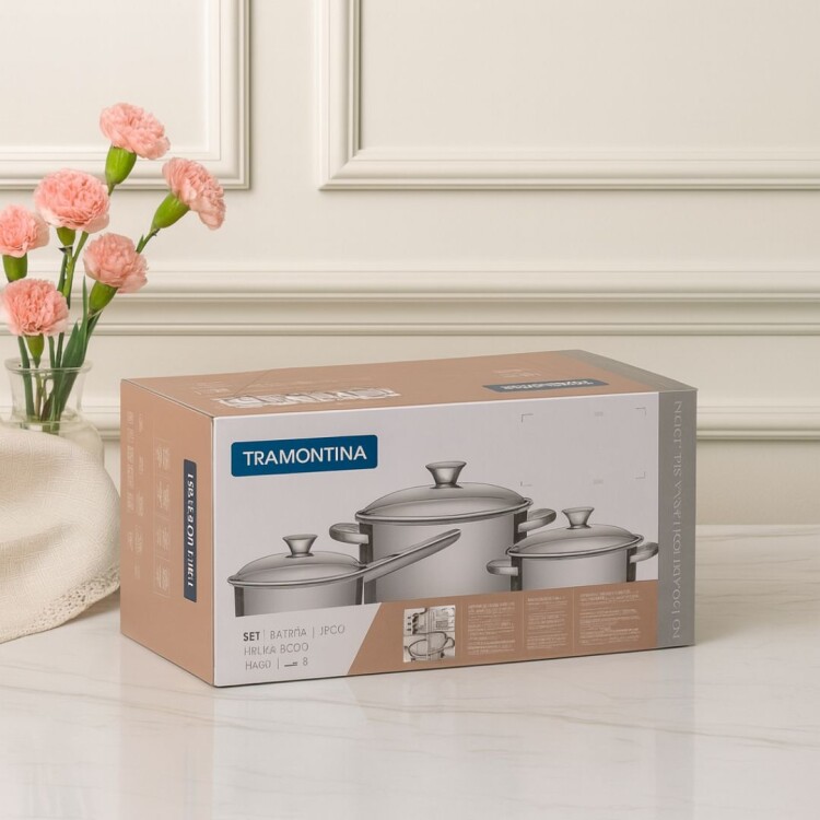 Bateria Cocina Tramontina Allegra Acero Inoxidable 3 piezas Bateria Cocina Tramontina Allegra Acero Inoxidable 3 piezas