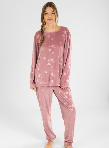 Pijama velour estrellas Bordeaux