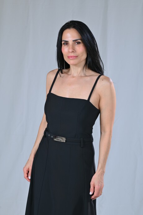 Vestido con cinto Begoña Negro