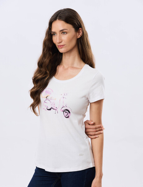 REMERA ESTAMPADA DE ALGODÓN Blanco