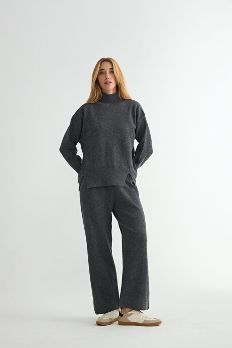 CONJUNTO TEJIDO AZAFRÁN GRIS OSCURO