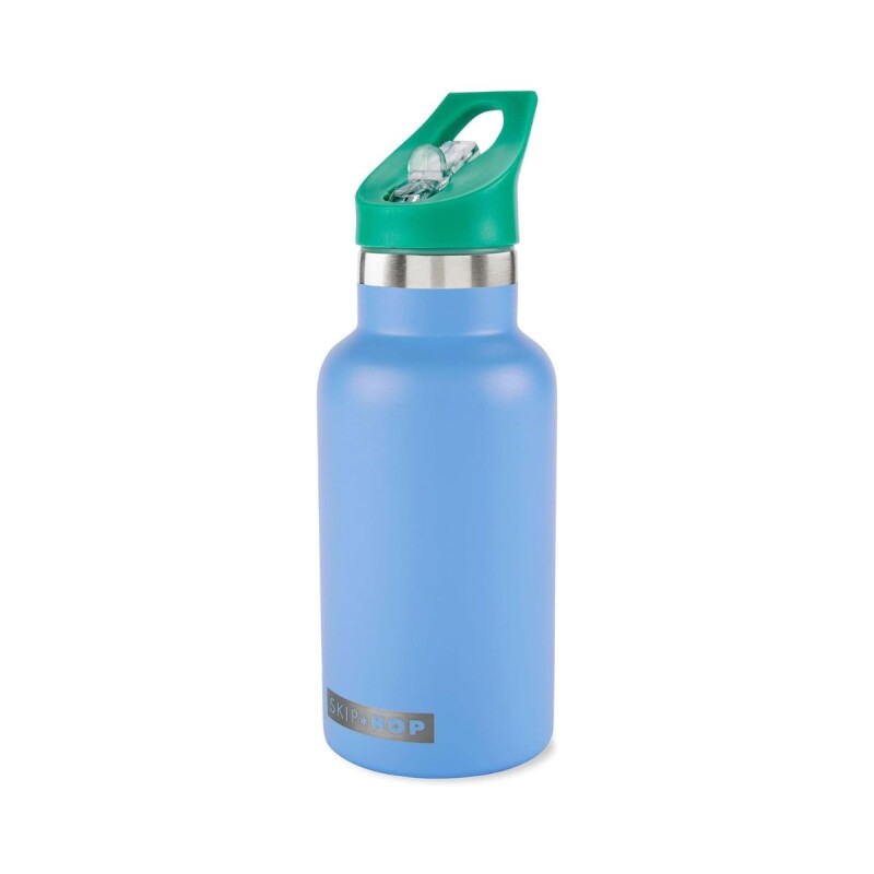 Botella infantil de acero inoxidable con stickers Azul