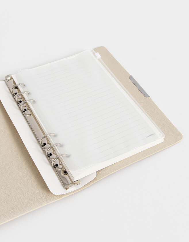 Anotadores Cuadernos y Memos Midori Con Cover De Pu, Cuaderno Y Sobre De Pvc - Blanco Crema