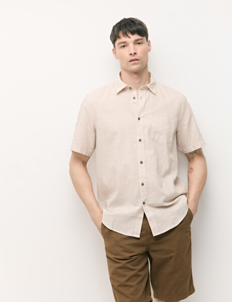 012265 CAMISA HARRINGTON LABEL Beige