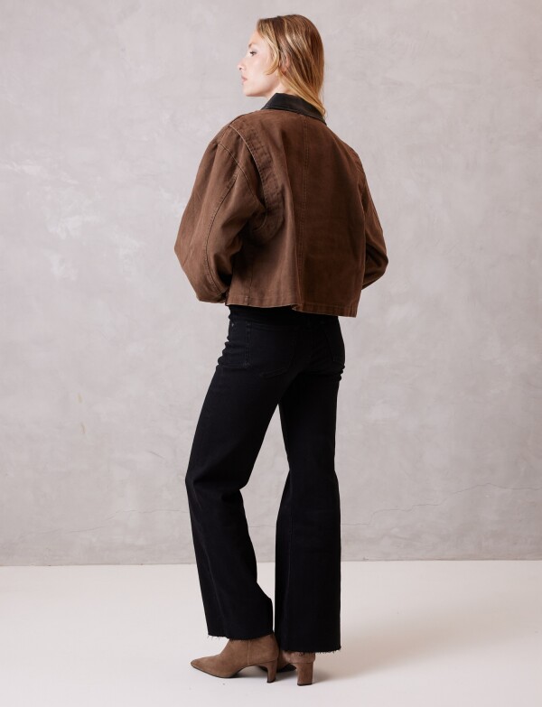 Campera Denim & Eco Cuero MARRON