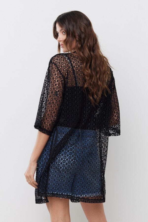 Cardigan Calado NEGRO