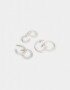 Aros Argollas Set Bañada en Plata Set De Argollas Bañadas En Plata - Plateado