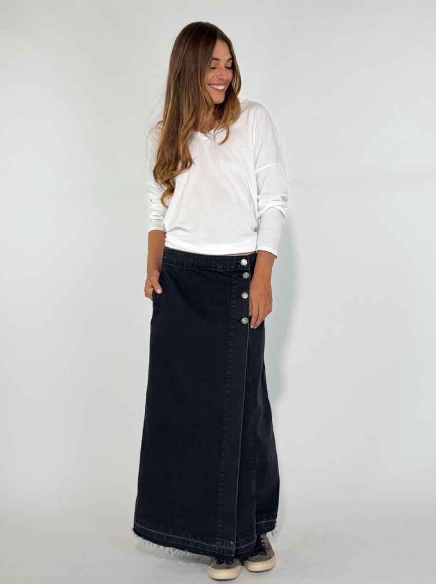 POLLERA JEAN OASIS - NEGRO 