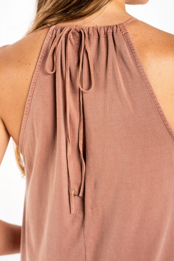 Vestido Algodon Lavado Gris Oscuro