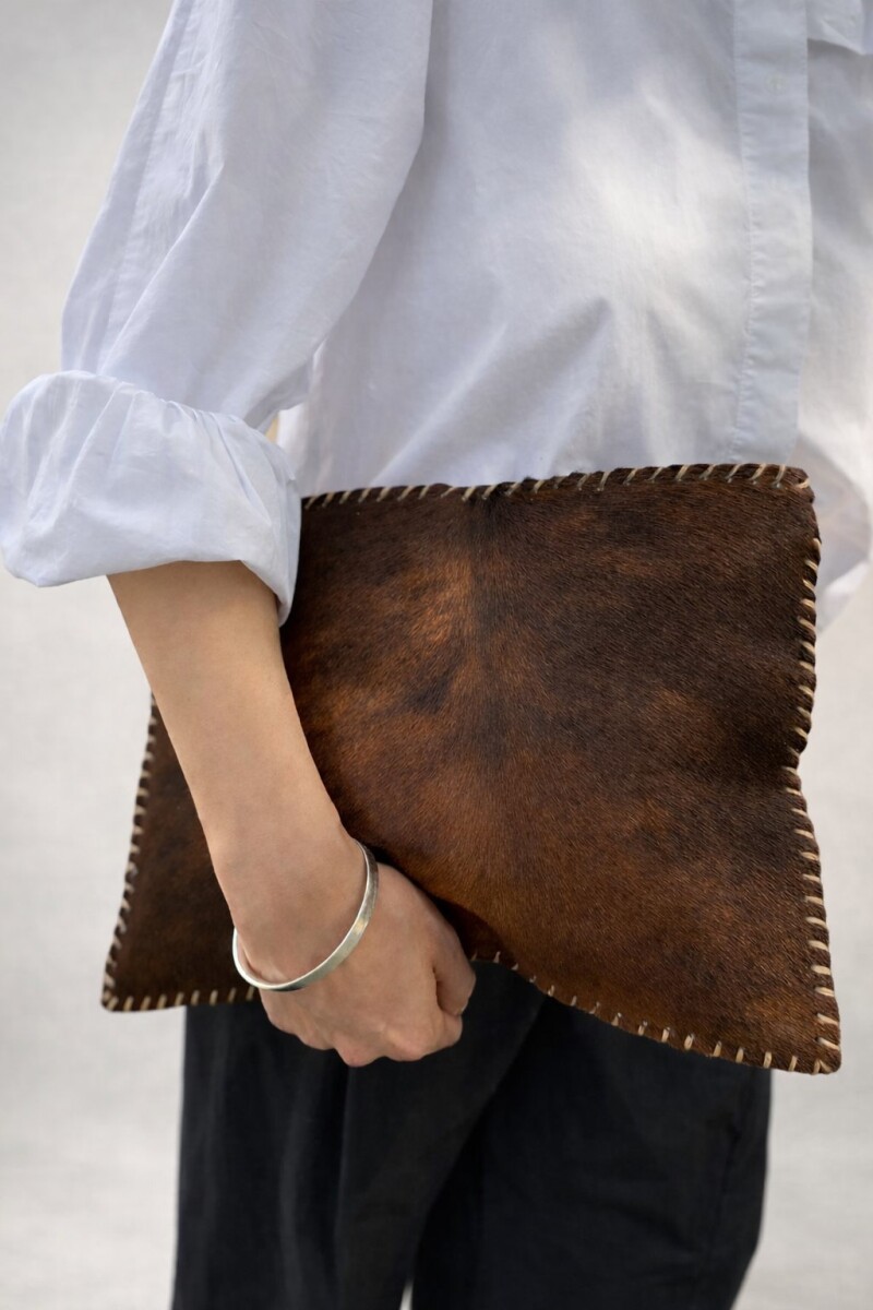 Leather Envelope Cowhide Liso Marrón