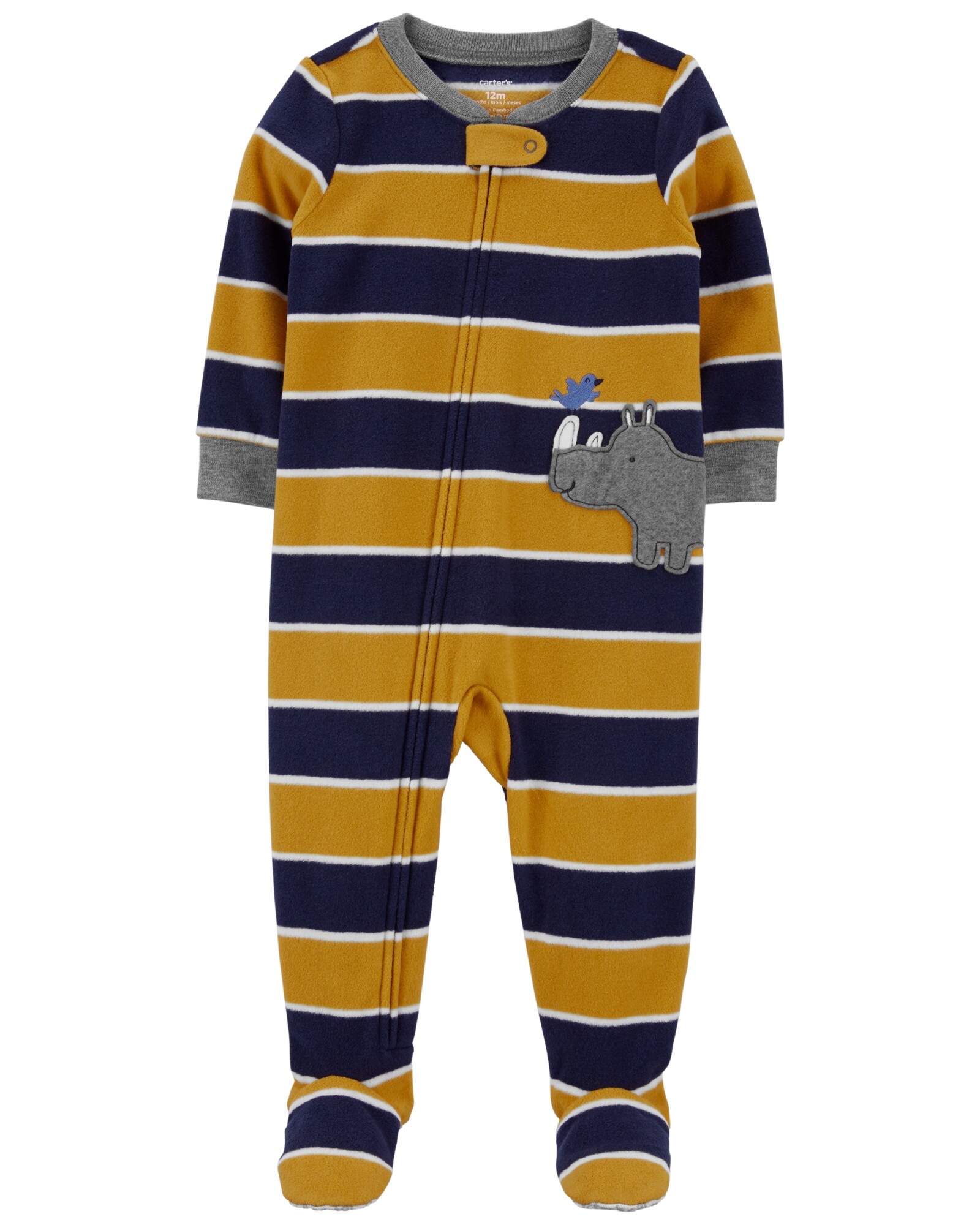 Pijama de 1 pieza de micropolar con pie rinoceronte 0