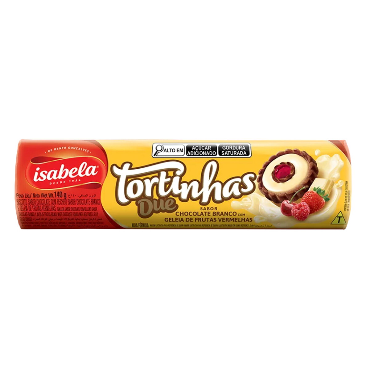 Galleta Tortita Isabella - Duo Chocolate Blanco con Gelatina de Frutos Rojos 