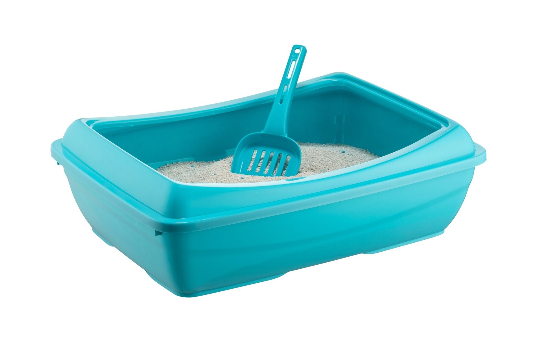 CAT LITTER TRAY TURQUOISE BLUE 
