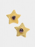 Pendientes Estrellas Con Piedras dorado