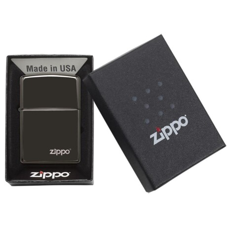 Encendedor Zippo Classic High Polish negro con logo - 24756ZL Encendedor Zippo Classic High Polish negro con logo - 24756ZL